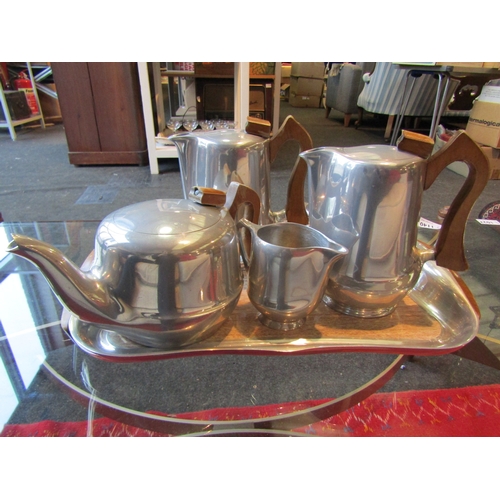 1026 - A Picquot Ware six piece tea set including tray