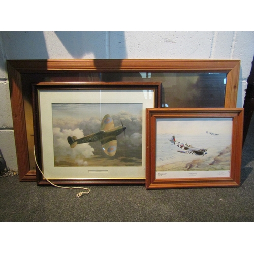 1031 - Three prints of Spitfires including a Barrie Clark example, each framed and glazed