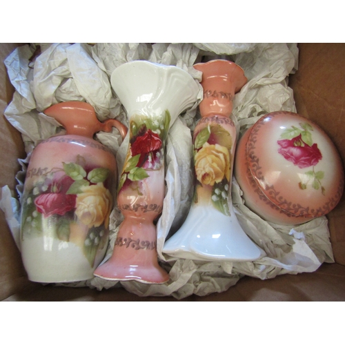 1118 - Two ceramic dressing table sets, floral design