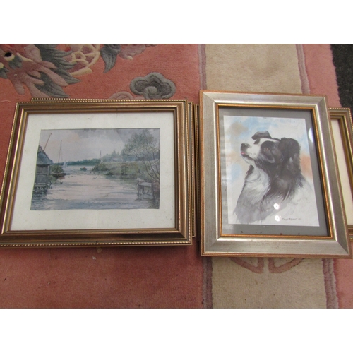 1121 - Three Broads prints including Keith Johnson and a Border Collie print after Tony Bryant (4)