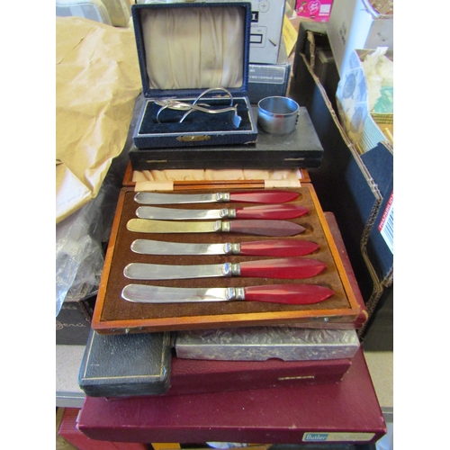 1163 - A collection of plated cutlery, mostly cased including part sets