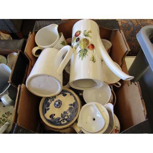 1168 - Two boxes of ceramics including a set of Royal Doulton 