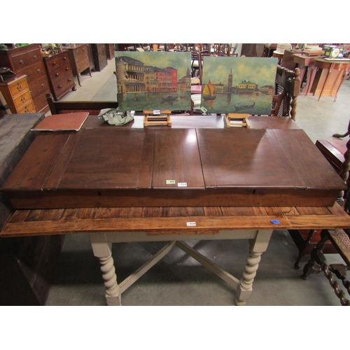 2124 - A Victorian mahogany twin lift top, Clerk's desk top