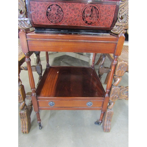 2182 - A mahogany two tier side table