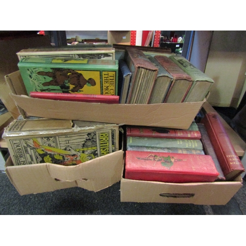 1193 - Three boxes of mainly pictorial cloth children’s books circa late 19th/early 20th Century, including... 