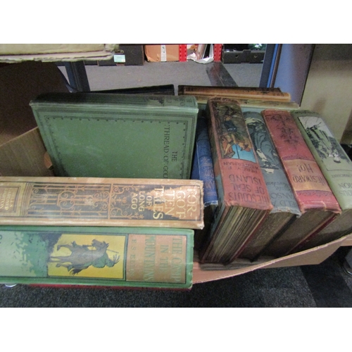 1193 - Three boxes of mainly pictorial cloth children’s books circa late 19th/early 20th Century, including... 