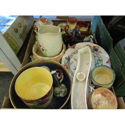 1197 - A box of assorted ceramics including Torquay ware, Clarice Cliff 