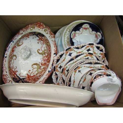 1200 - Two boxes of mixed ceramics including Grafton China dinner wares