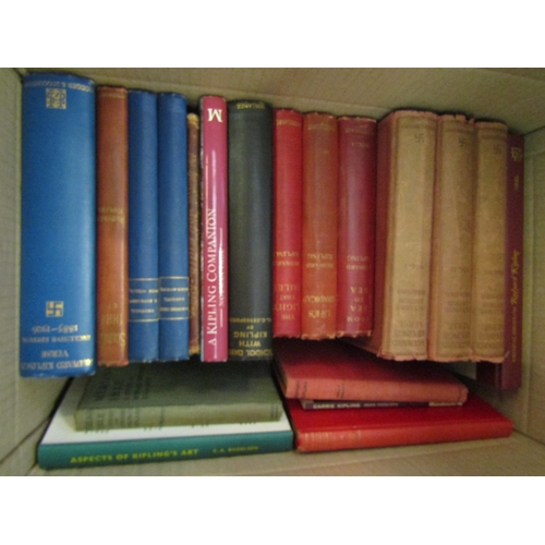 1211 - Two boxes, Rudyard Kipling various works, including 1st editions, biography, etc.