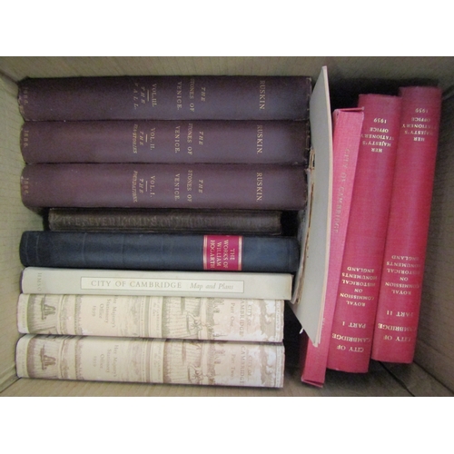 1212 - Two boxes of mixed books including antiquarian, William Hogarth, John Ruskin, etc.