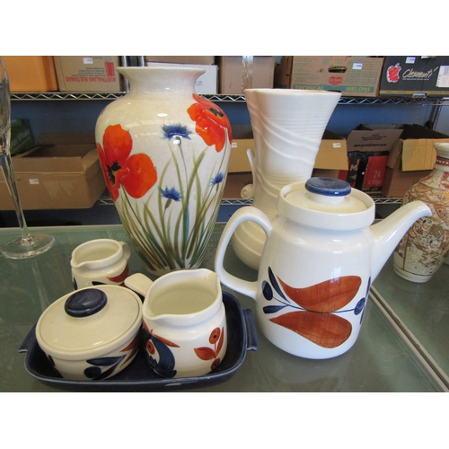 1468 - Mixed ceramics including Rorfrand tea wares, Sylvac vase and Italian poppy vase