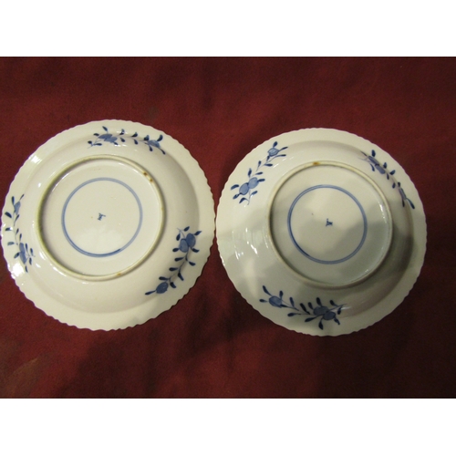 4424 - A pair of Chinese blue and white plates with Yu mark to base in double circle mark, possibly Kangxi ... 