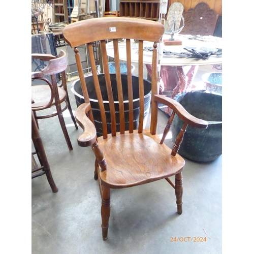 2014 - A Victorian elm seated grandfather chair