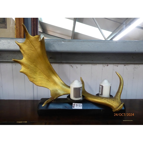 2123 - A Stag horn candle stand