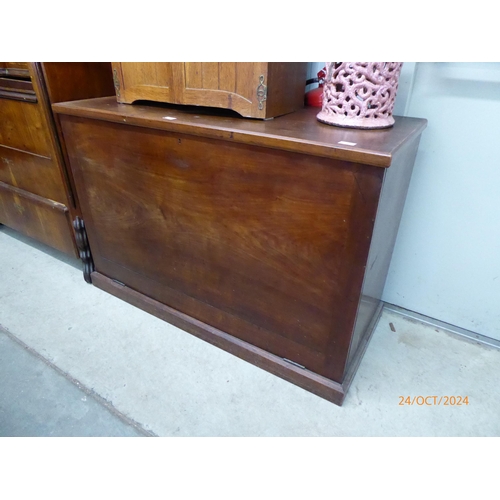 2145 - A 19th Century mahogany lift-top/fall front linen/vestments chest with internal slides