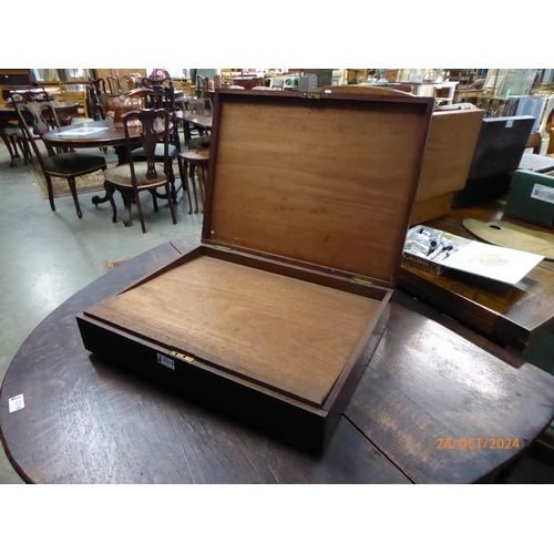 2215 - A 19th Century mahogany shallow box with drop down front