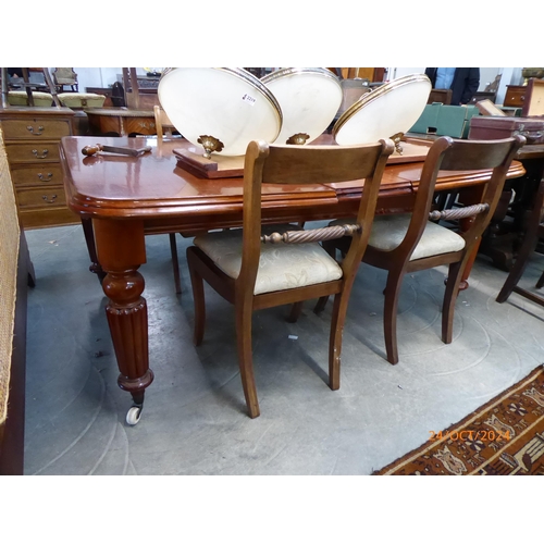 2220 - A Victorian mahogany wind-out dining table, mechanism a/f