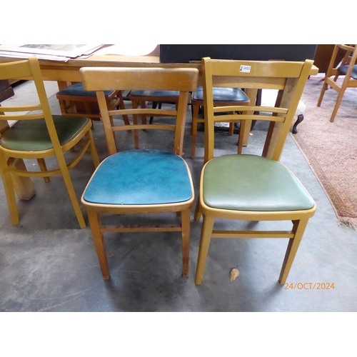 2423 - A set of four beech bendwood chairs and two others