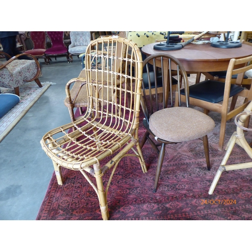 2431 - A Swedish , Tito Agnoli bamboo garden chair with an ercol chair