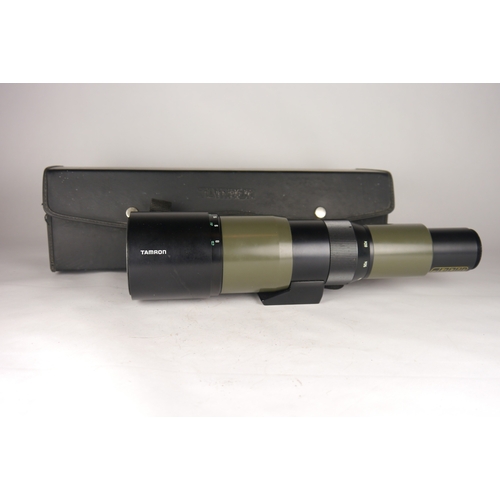 6036 - A cased Tamron Catadioptric Zoom Spotting Scope 20x-60x w/Bausch & Lomb Discoverer telephoto adapter