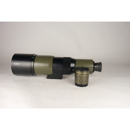 6036 - A cased Tamron Catadioptric Zoom Spotting Scope 20x-60x w/Bausch & Lomb Discoverer telephoto adapter