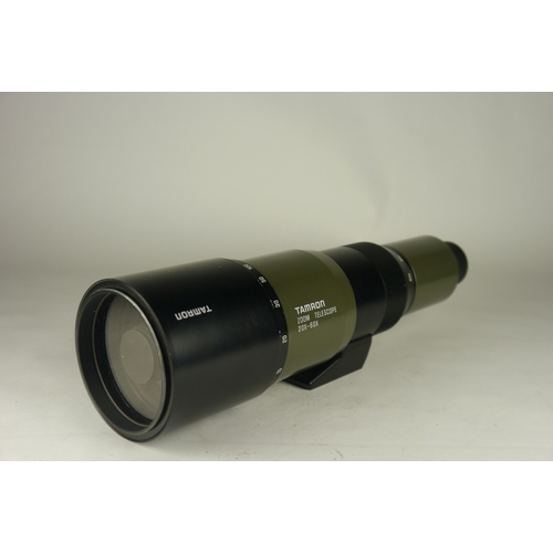 6036 - A cased Tamron Catadioptric Zoom Spotting Scope 20x-60x w/Bausch & Lomb Discoverer telephoto adapter