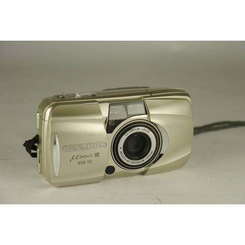 6038 - A cased Olympus mju:-III Zoom Wide 100 35mm Compact film camera