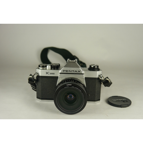 6043 - A Pentax K-1000 35mm SLR w/ A SMC Pentax-A 50mm F1.7 lens, Tamron 02B 28mm f2.5 Wide Angle lens, Tam... 