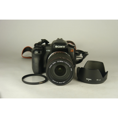 6052 - A Sony Alpha A350 14.2MP DSLR w/ Sigma Zoom 18-200mm f3.5-6.3 DC lens & accessories