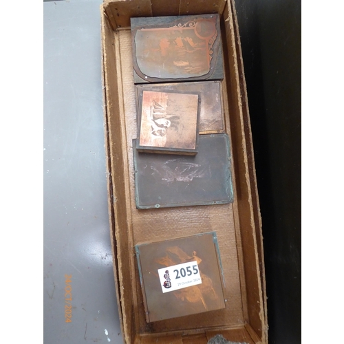 2055 - Five assorted copper printing blocks