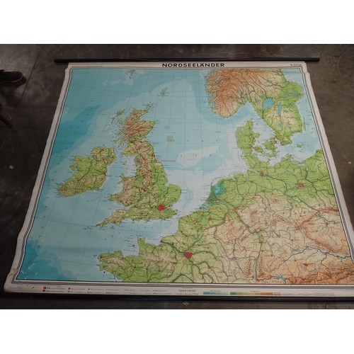 2443 - A large linen back map of Nordseelander 224 x 207cm