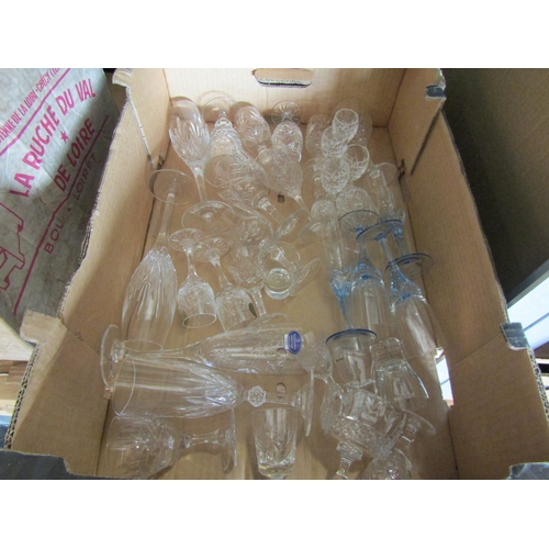 1489 - Two boxes of mixed drinking glasses including Royal Doulton 