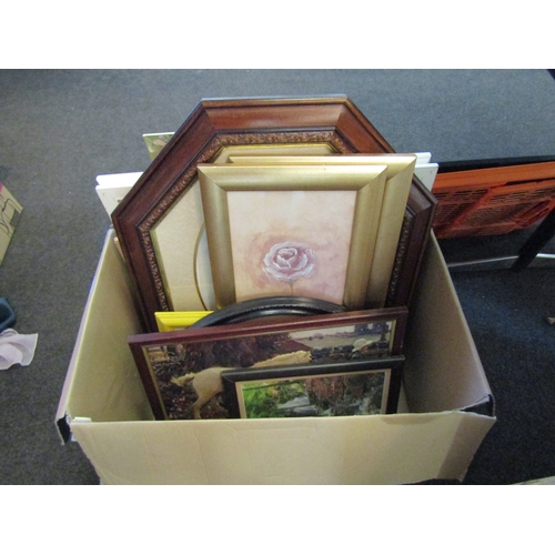 1513 - A box of pictures and prints, one A/F, one lacking glass