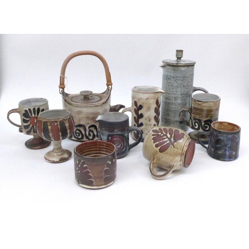 7095 - A collection of Briglin tea and coffee wares including pots, various cups, milk jug and sugar bowl. ... 