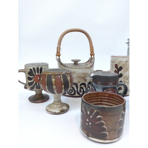 7095 - A collection of Briglin tea and coffee wares including pots, various cups, milk jug and sugar bowl. ... 