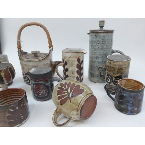 7095 - A collection of Briglin tea and coffee wares including pots, various cups, milk jug and sugar bowl. ... 