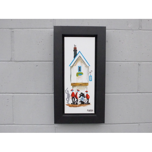 7598 - MIKE JACKSON (XX/XXI) A framed original oil on canvas painting “Cops and robbers” signed. Image size... 