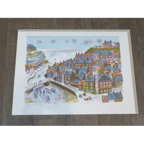 7608 - BERNARD CHEESE (1925-2013) A limited edition art print “Staithes North Yorkshire”, signed and dated ... 