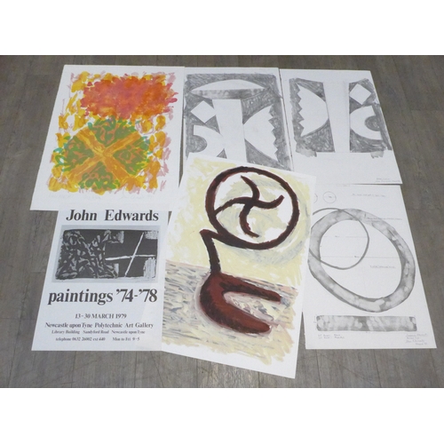 7542 - JOHN EDWARDS (1938-2009) A collection of works on paper, including a large signed limited edition pr... 