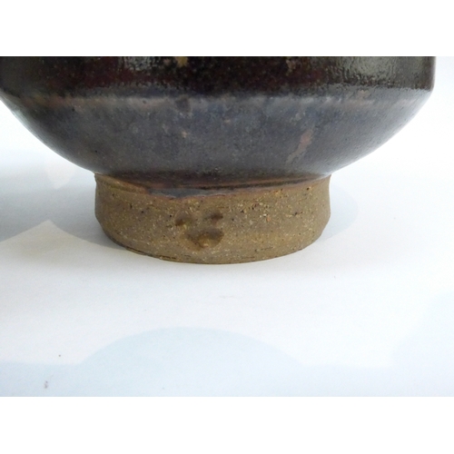 7115 - Two studio pottery yunomi with impressed potters seal, tallest 11cm