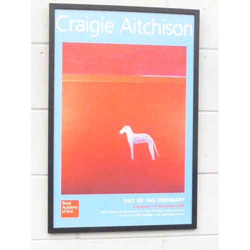 7547 - A Craigie AItchison framed original art exhibition poster from 2003 “Out of the ordinary”. 74.5cm x ... 