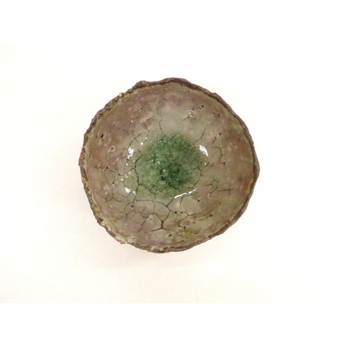 7149 - AKIKO HIRAI (b.970) A studio pottery pond dish, purchased form the New Craftsmen Gallery in St Ives ... 