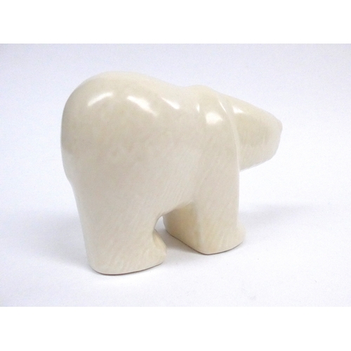 7164 - A Lisa Larson Swedish art pottery figure of a Polar Bear for Gustavsberg Pottery, signed to base, 9.... 