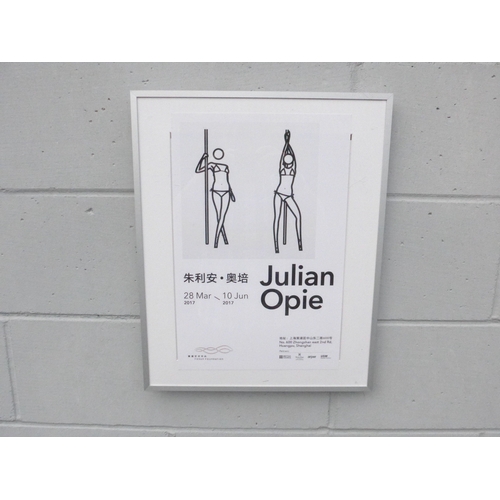 7568 - A Julian Opie framed rare Chinese art exhibition poster from 2017. Sheet size 44.7cm x 28.4cm