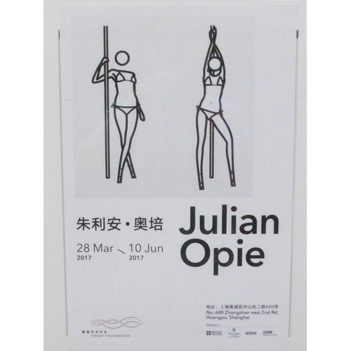 7568 - A Julian Opie framed rare Chinese art exhibition poster from 2017. Sheet size 44.7cm x 28.4cm