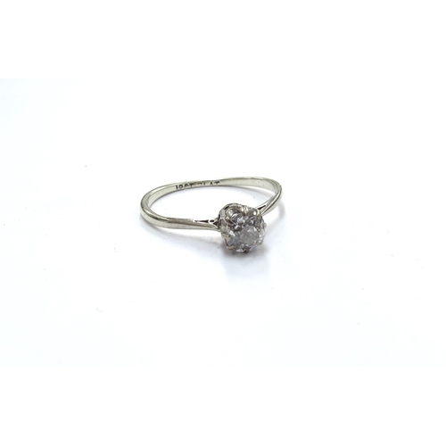 9098 - An 18ct white gold platinum set diamond solitaire 0.50ct approx. Size P, 1.8g