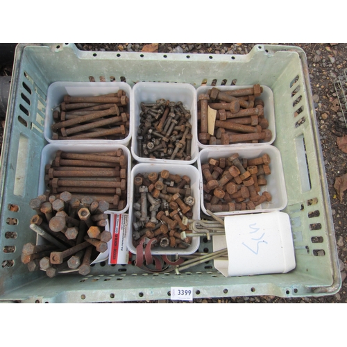 3399 - A quantity of mixed nuts and bolts, etc