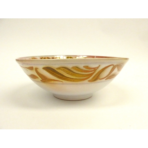 7147 - An Edgar Campden Aldermaston Pottery, tin glazed earthenware lustre bowl with abstract pattern, a bl... 