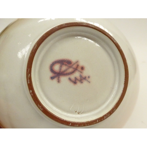 7147 - An Edgar Campden Aldermaston Pottery, tin glazed earthenware lustre bowl with abstract pattern, a bl... 