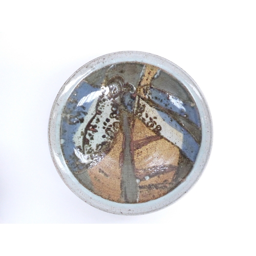 7129 - MICK ARNUP (1923-2008) A studio pottery pedestal bowl painted design , painted  mark underside 32.5 ... 